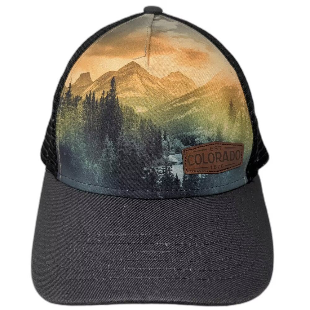 Duckco Colorado Trucker Hat Black Green Sublimated Landscape Patch OS Snapback